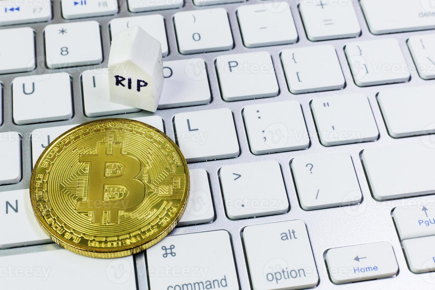 cryptocurrency slutet av bitcoin affärsinnehåll bild närbild. foto