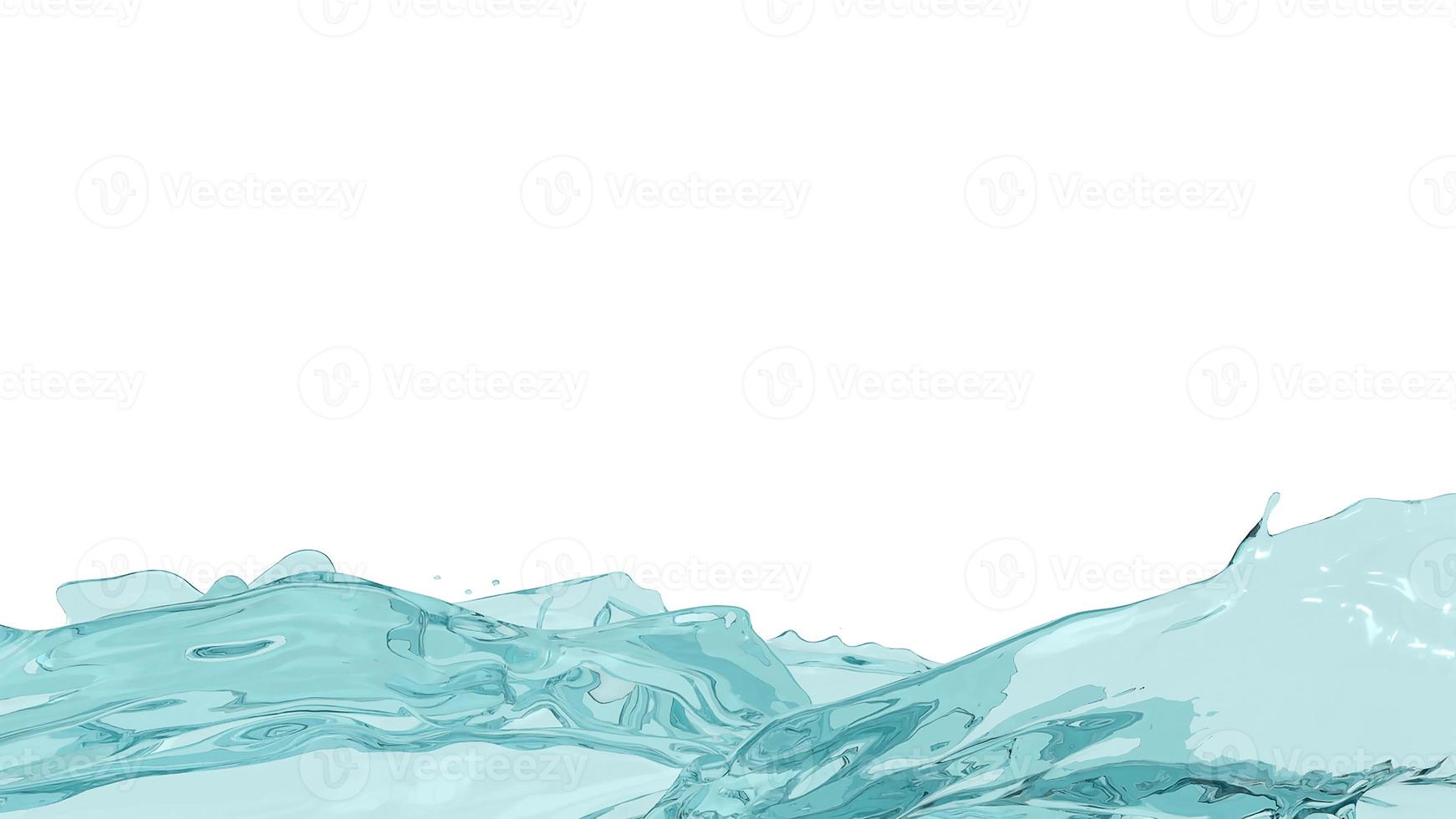 vattenstänk på vit bakgrund 3D-rendering. foto