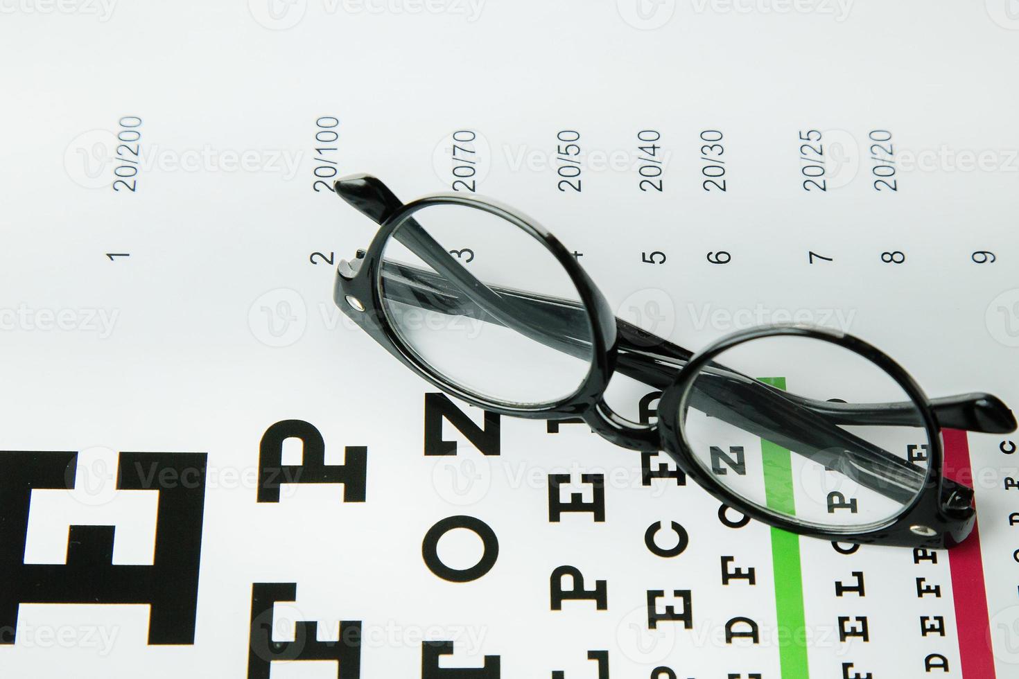 diagrammet för att kontrollera ögonglasögon optometri medicinsk bakgrund. foto