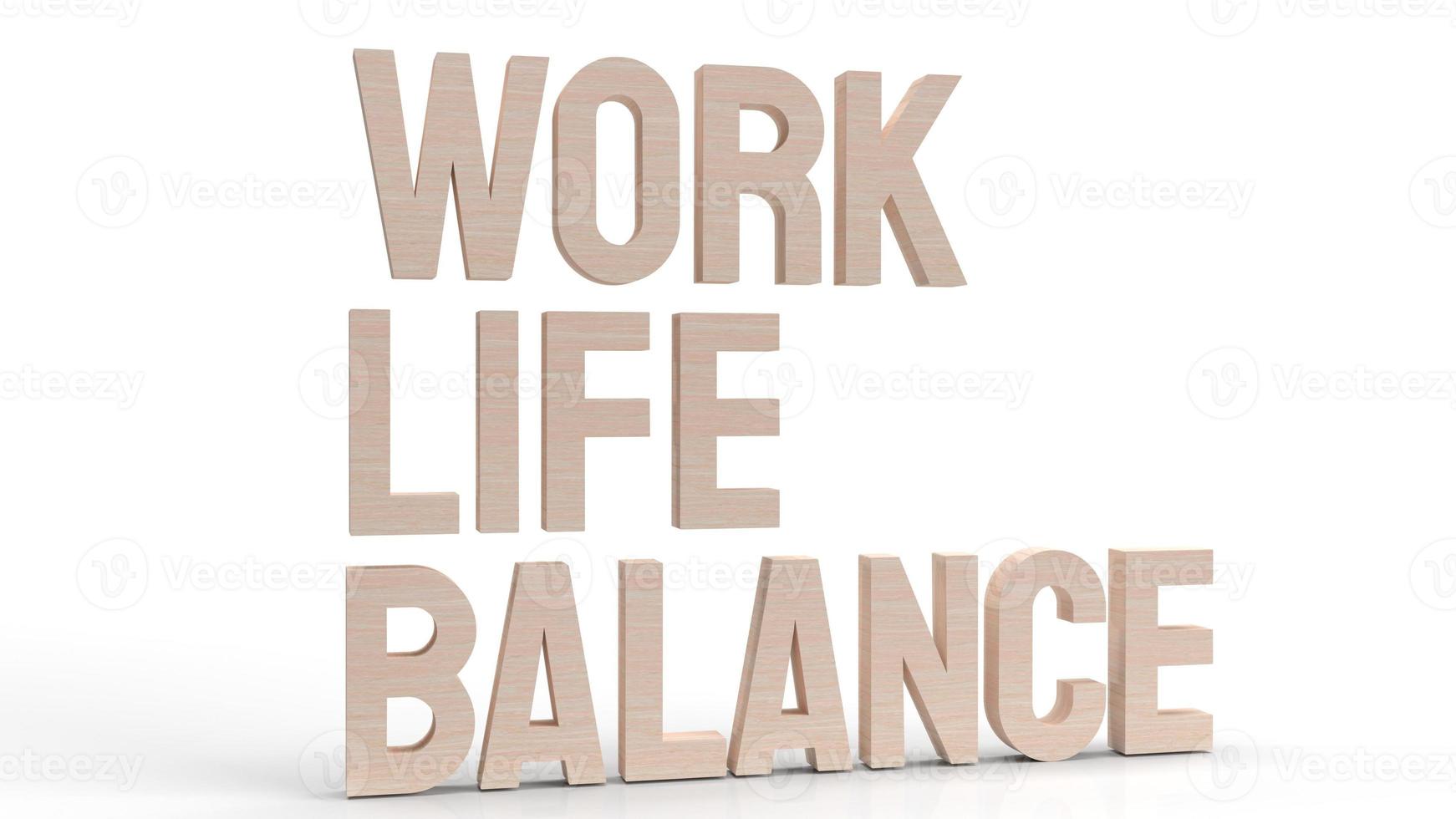 work life balans text 3d-rendering. foto