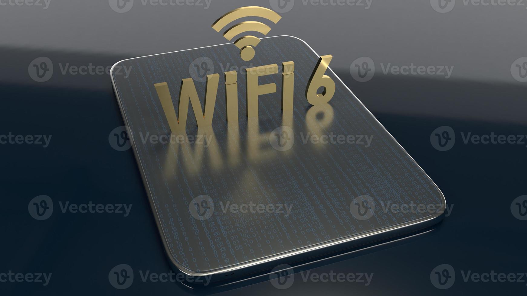 3D-rendering bygga på surfplatta för wifi 6 koncept. foto