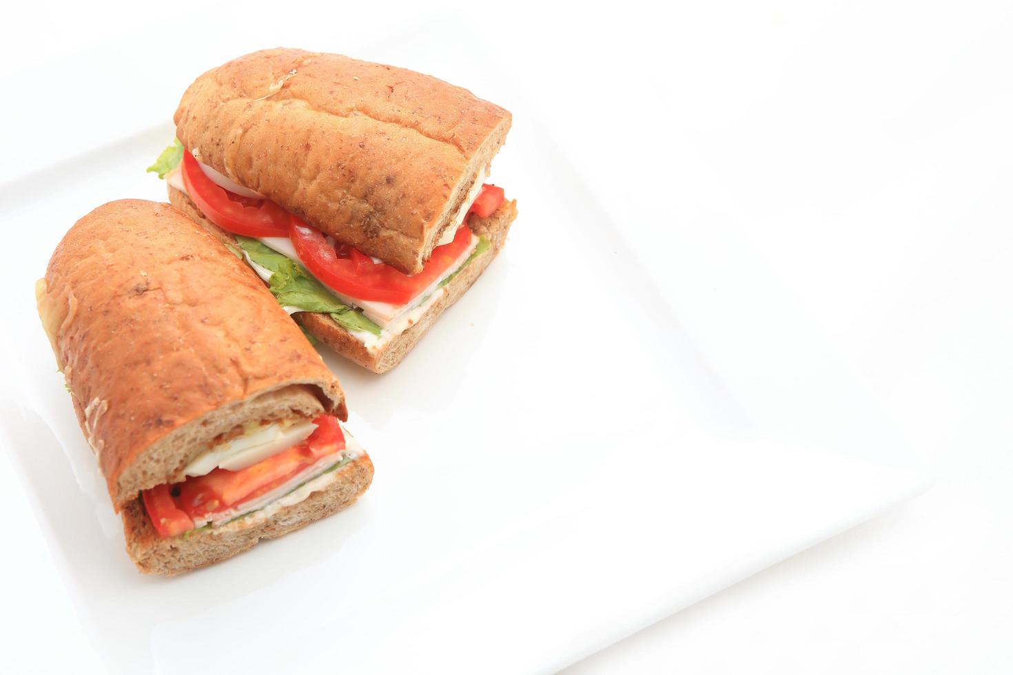 smörgås på vit bakgrund foto