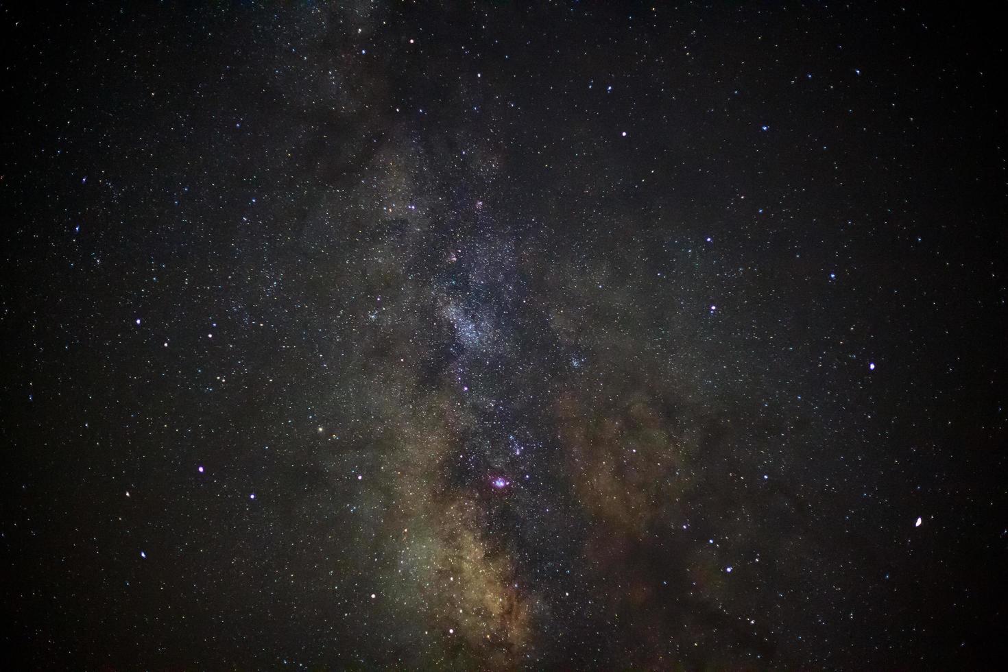 närbild av Vintergatan galax, lång exponering fotografi, med korn foto