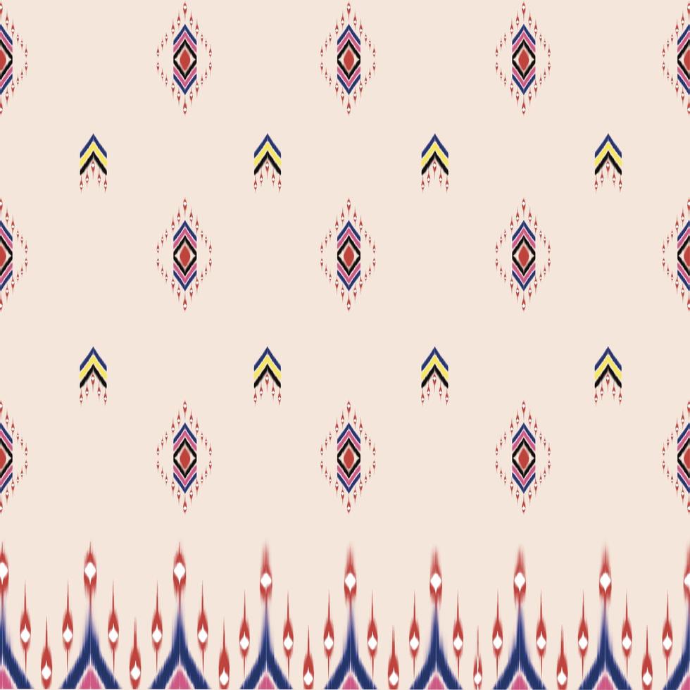 abstrakt etnisk ikat sömlösa mönster, remsmönster, stamfigurer, folkbroderier, thailändsk, indisk, traditionell orientalisk, aztekisk geometrisk konst prydnadsdesign för tyg, matta, textil, tapeter, porslin. foto