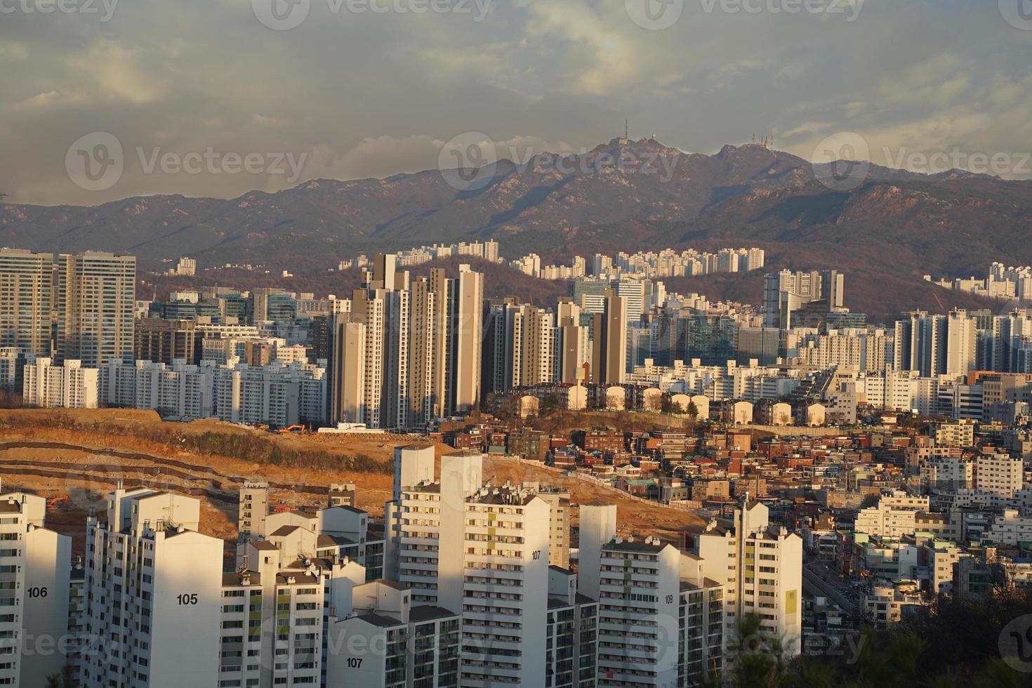 lägenhetslandskap i seoul, korea foto