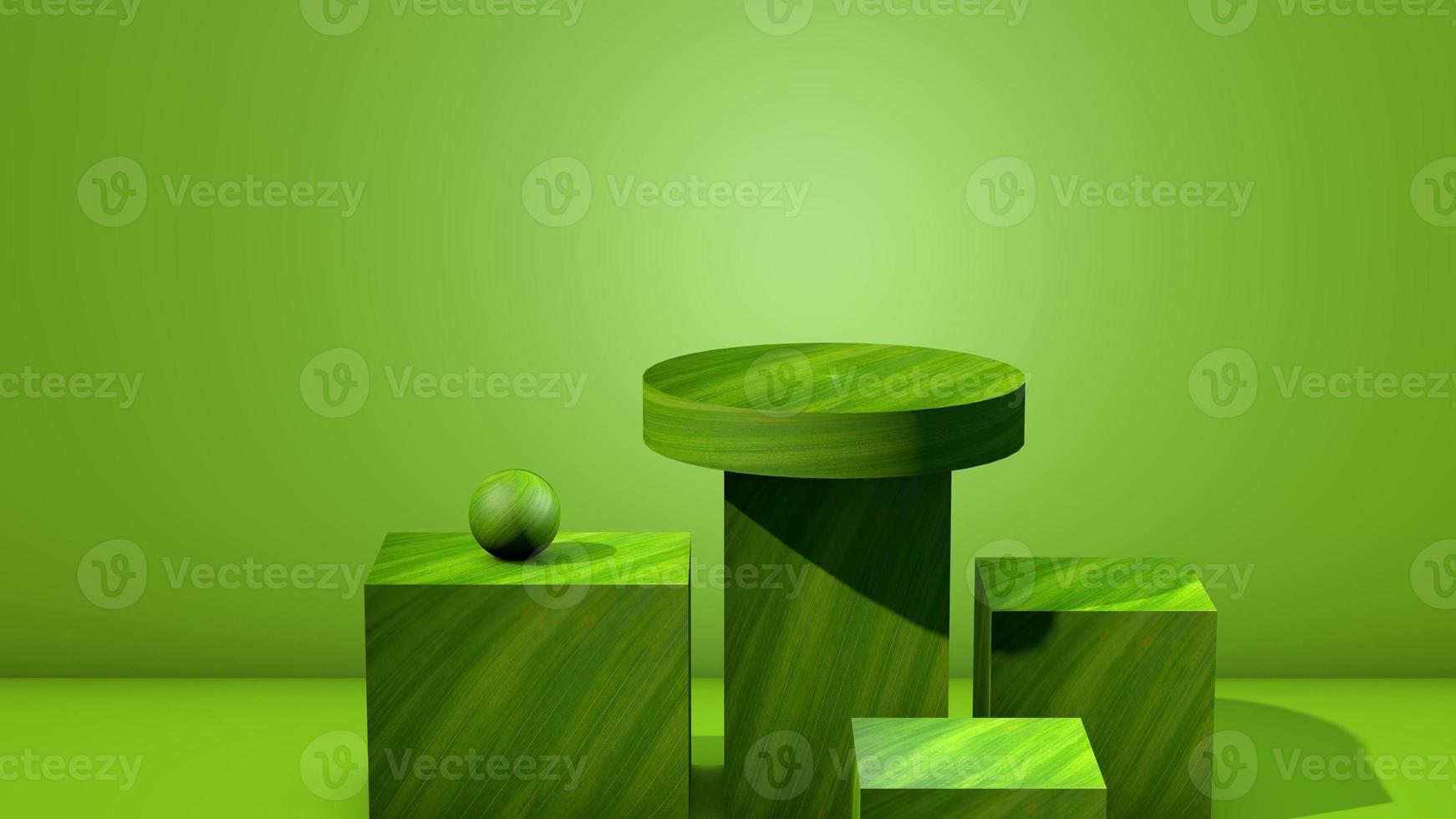 produktpresentation podium display stativ 3d render mockup med grön textur foto