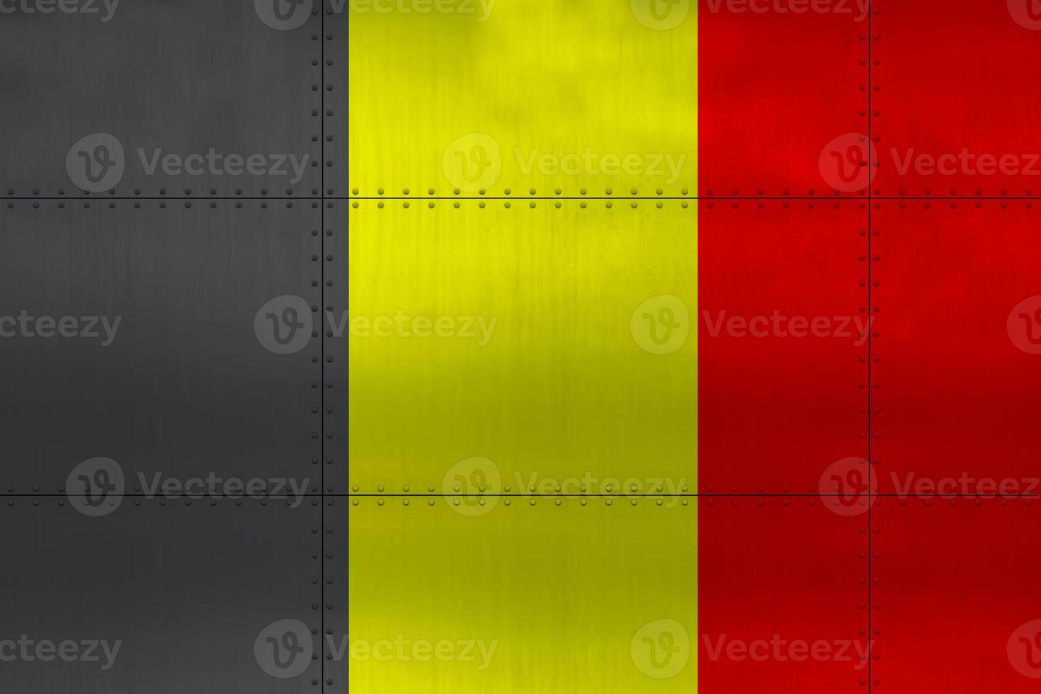 Belgiens flagga på metall foto