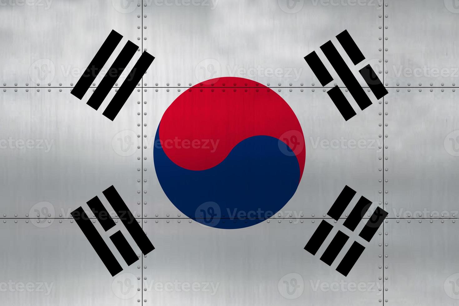 Sydkoreas flagga på metall foto