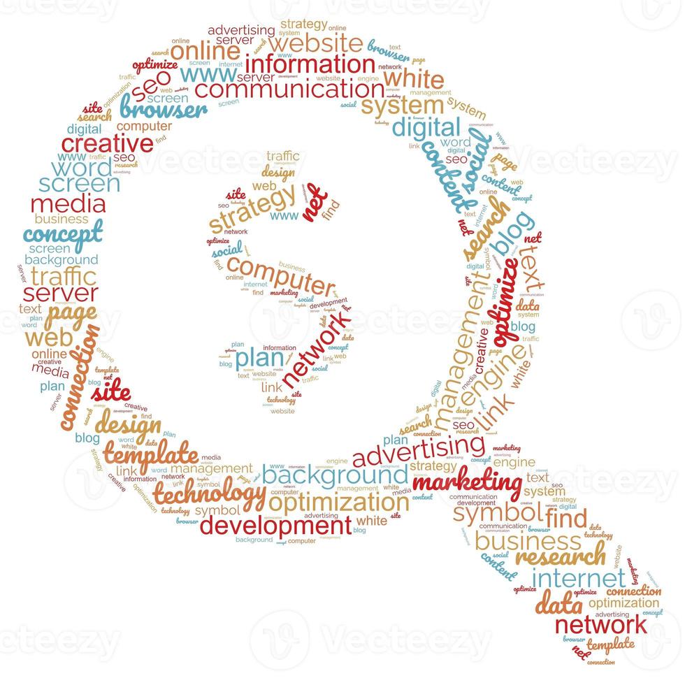 seo - sökmotoroptimering i word cloud foto