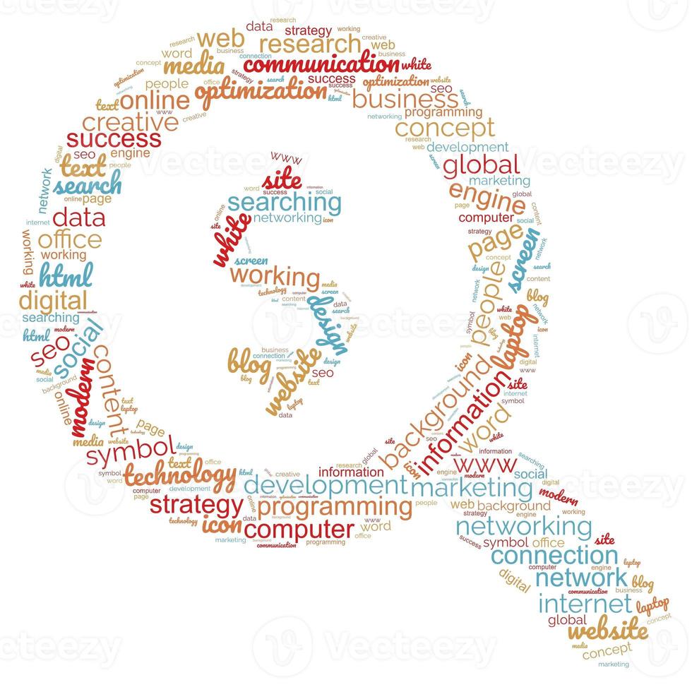 seo - sökmotoroptimering i word cloud foto