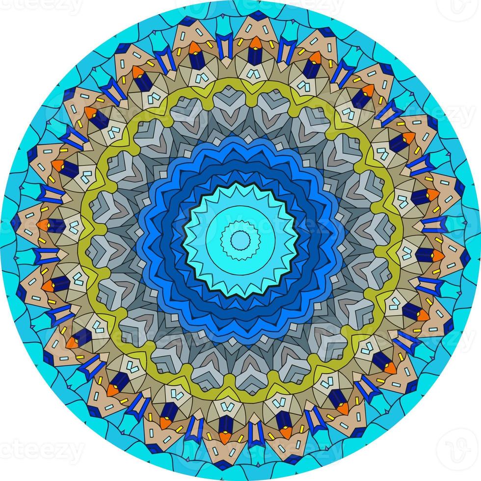 lyx dekorativ mandala design bakgrund. ovanlig blomform. orientaliska ., antistressterapimönster. väv designelement foto