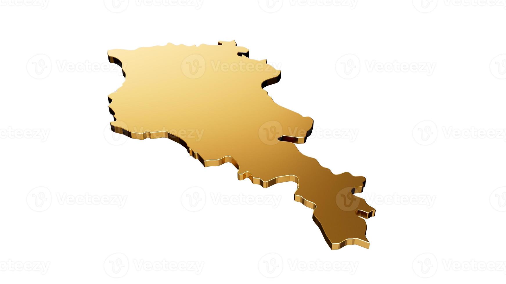 Armenien platina guld karta isolerad på vit bakgrund 3d illustration foto