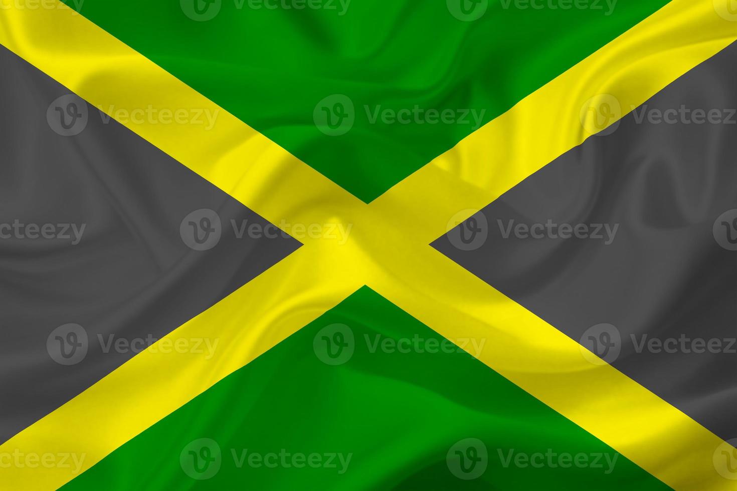 3d flagga av jamaica på tyg foto