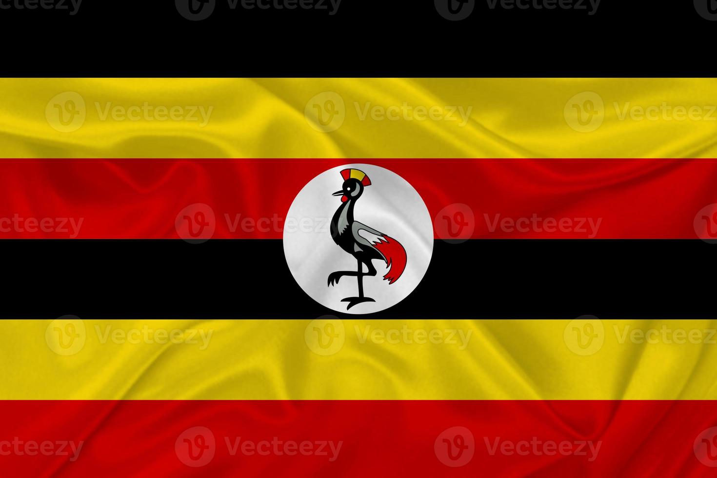 3d flagga av uganda på tyg foto