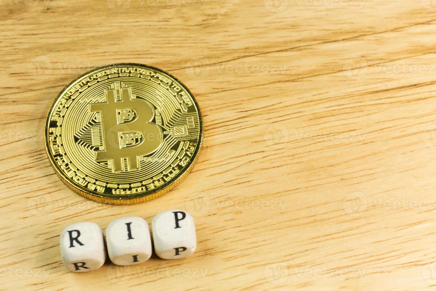 cryptocurrency slutet av bitcoin affärsinnehåll bild närbild. foto