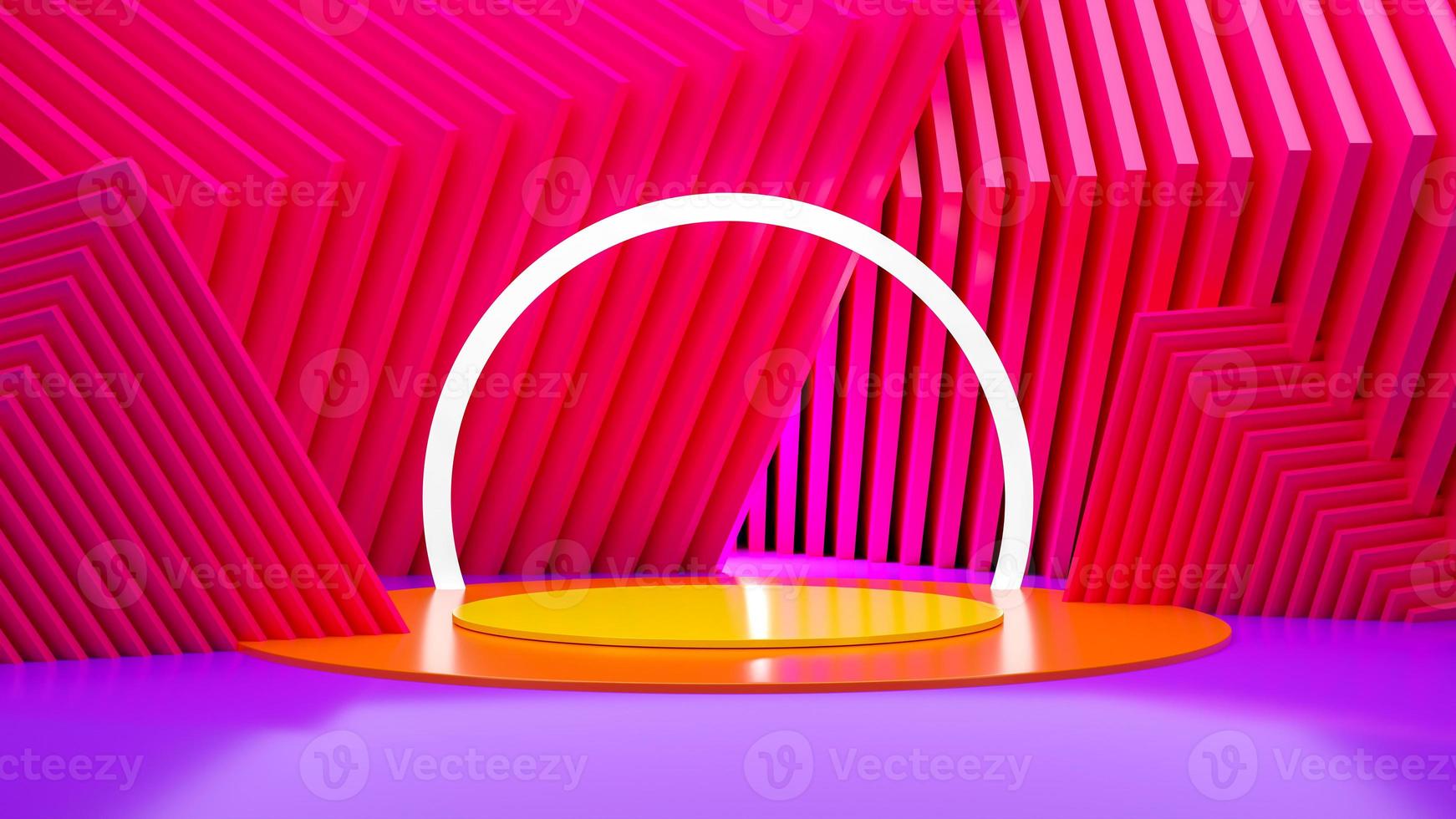 3d framställa podium visa produkt på rosa bakgrund foto