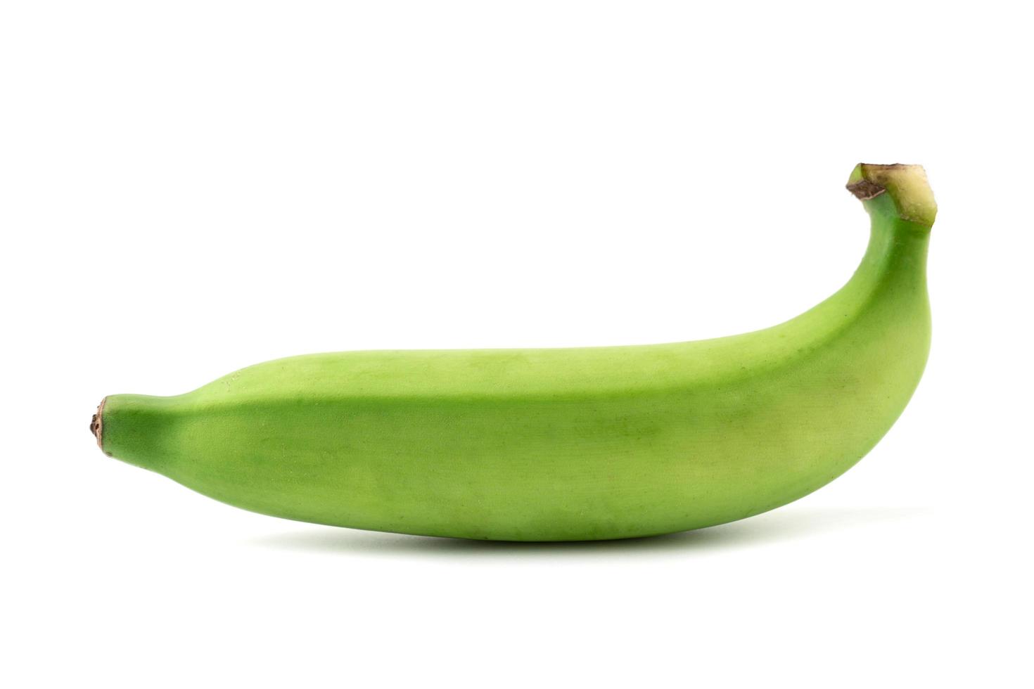 banan på vit bakgrund, grön banan foto