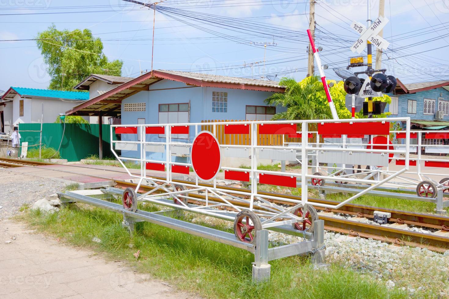 järnväg eller järnväg spår i thailand foto