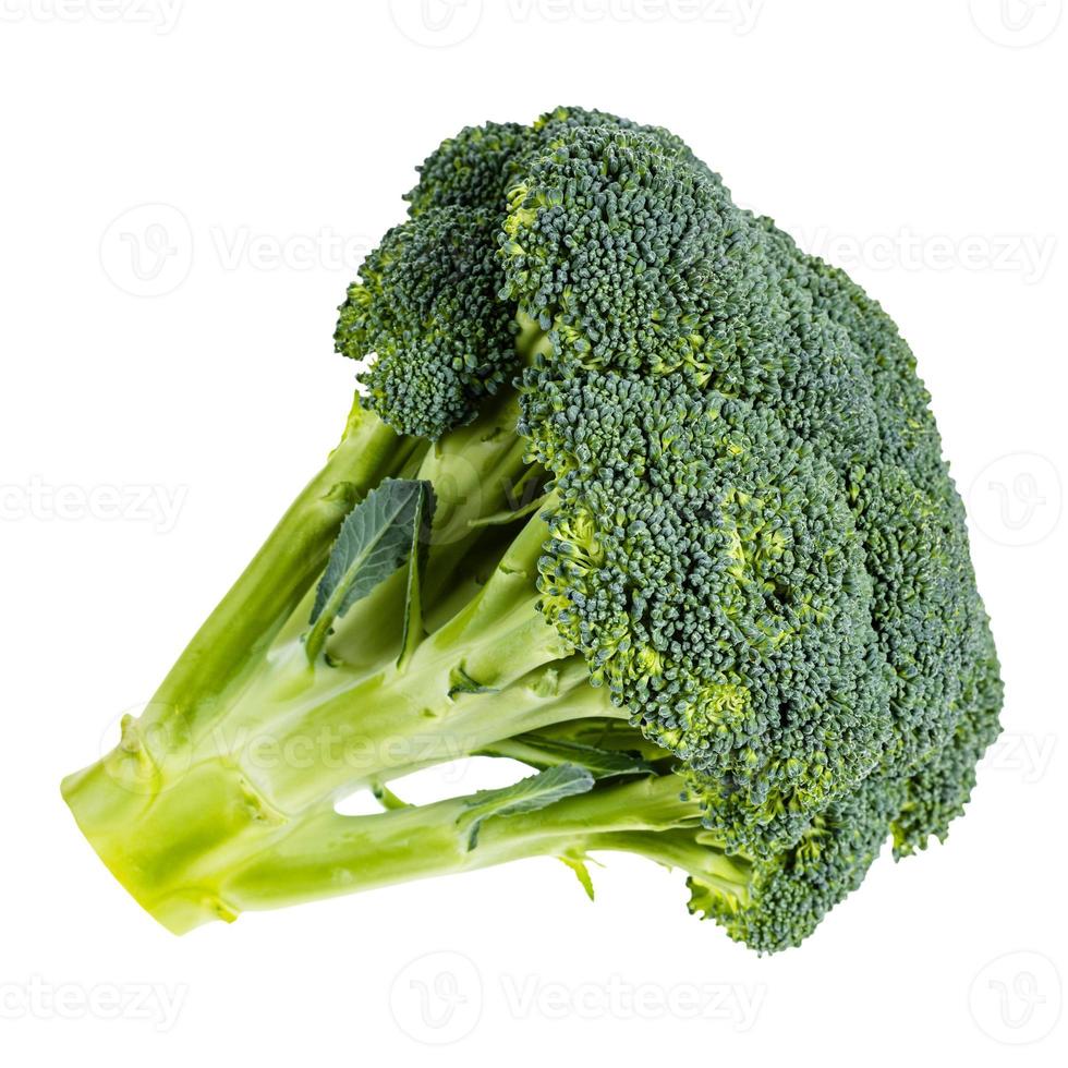 bit av färsk grön broccoli isolerat på vit foto