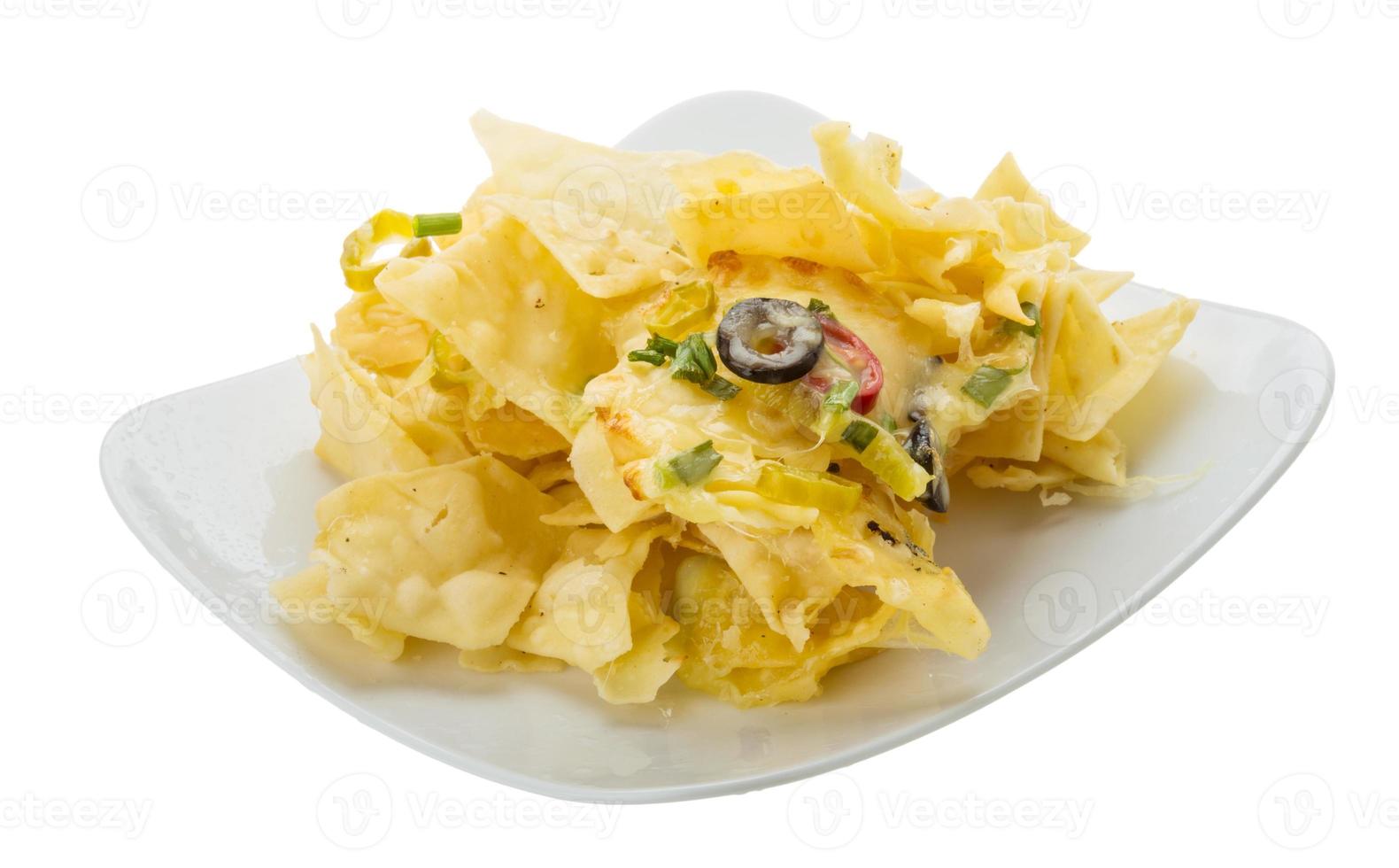 nachos på vit foto