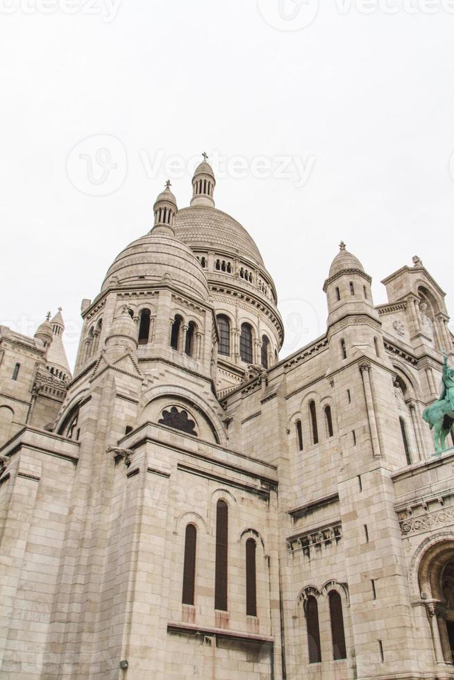 den yttre arkitekturen i sacre coeur, montmartre, paris, frankrike foto