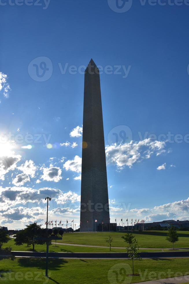 Washington monument på skymning i Washington dc foto