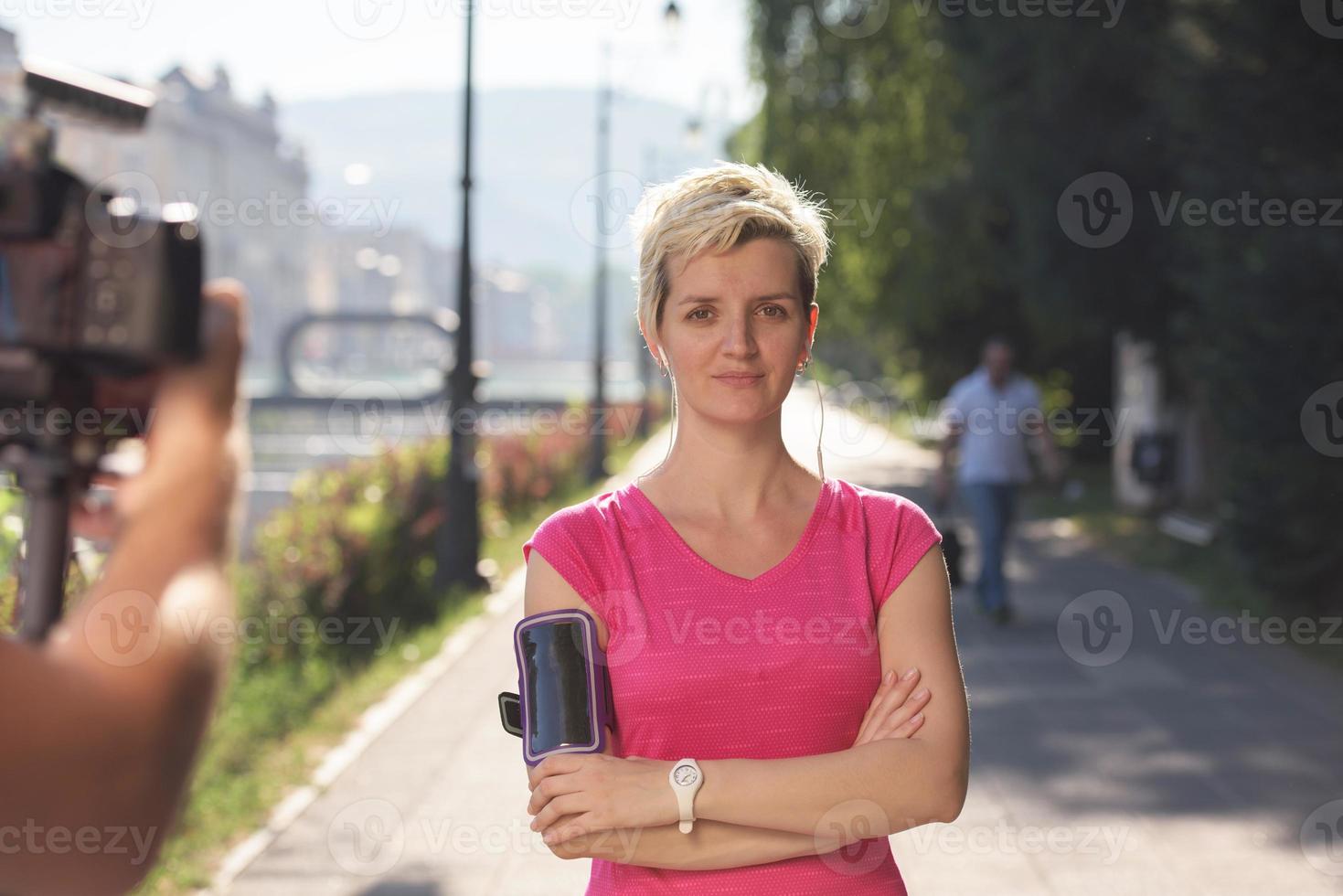 jogging kvinna porträtt foto