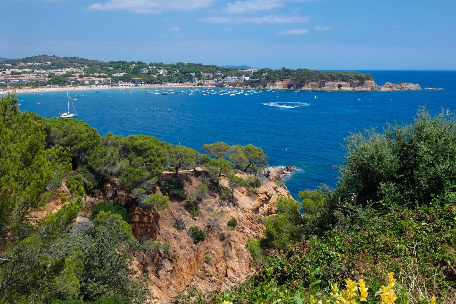 oländig kust, medelhavs kust i de katalansk costa brava, sant feliu de guixoler foto