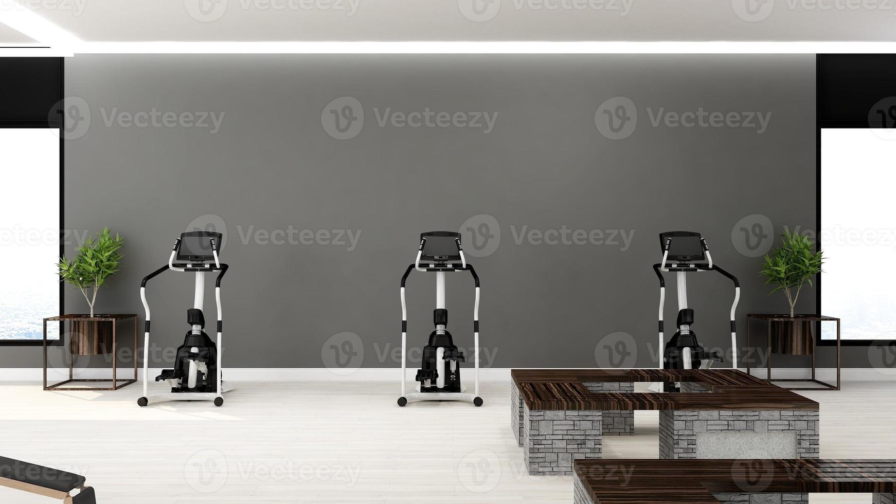 modern gyminredning - modernt minimalistiskt koncept i 3d-rendering foto