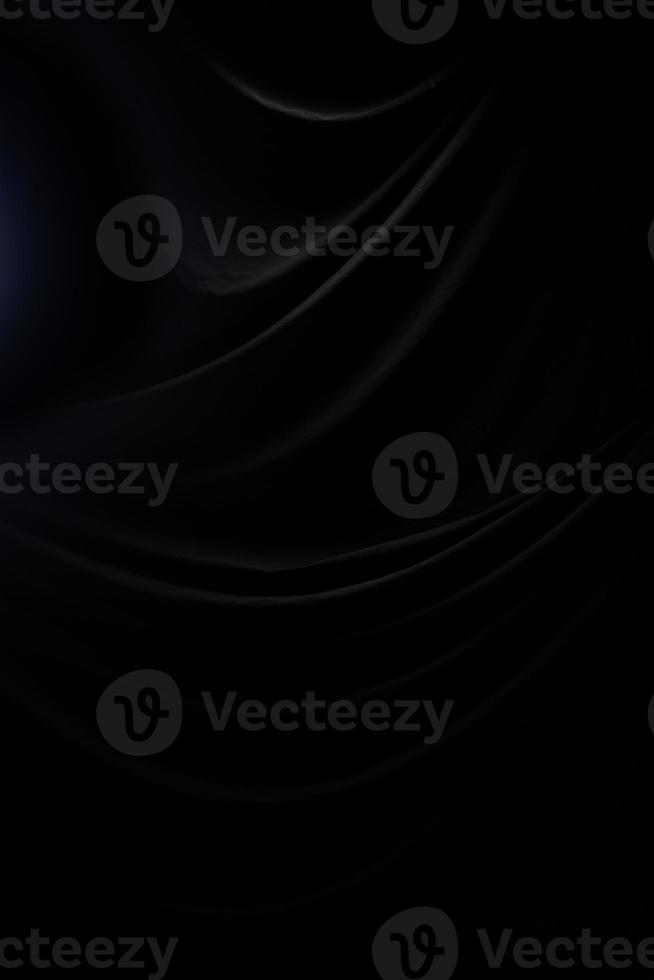svart ridå drapera Vinka med studio belysning, tapet bakgrund textur detalj foto