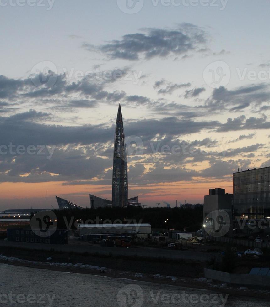 solnedgång över de baltic hav. sankt Petersburg, ryssland foto