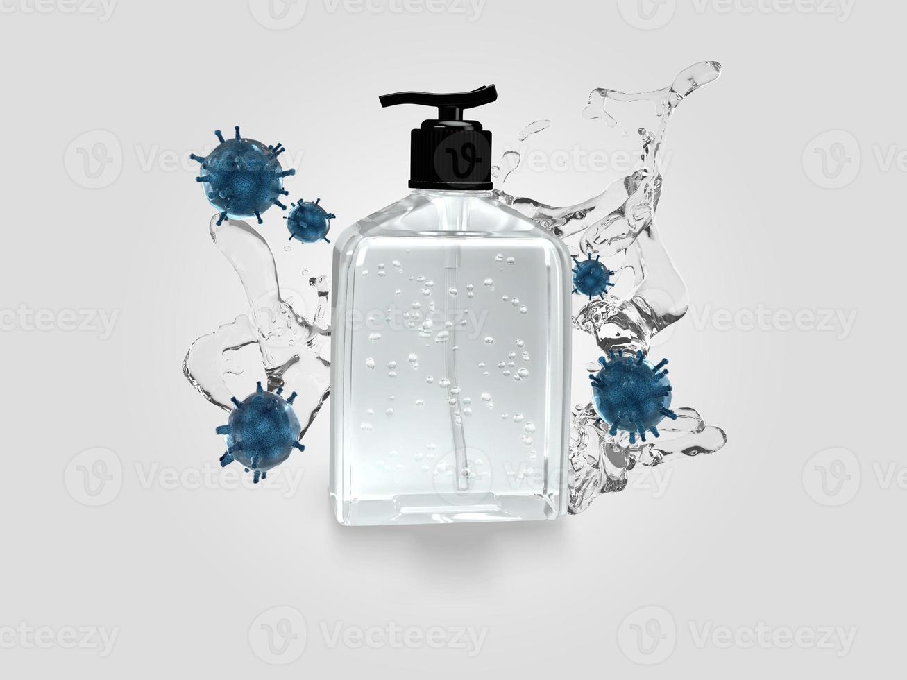 alkohol gel corona virus mockup 3d rendering design foto