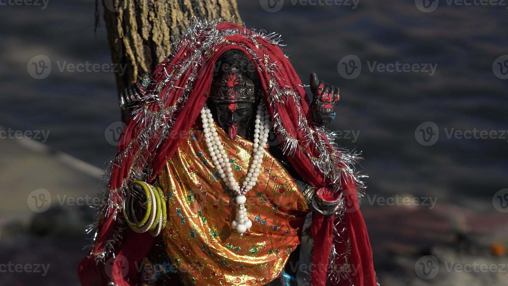 staty av gudinna kali i tempel hd. foto