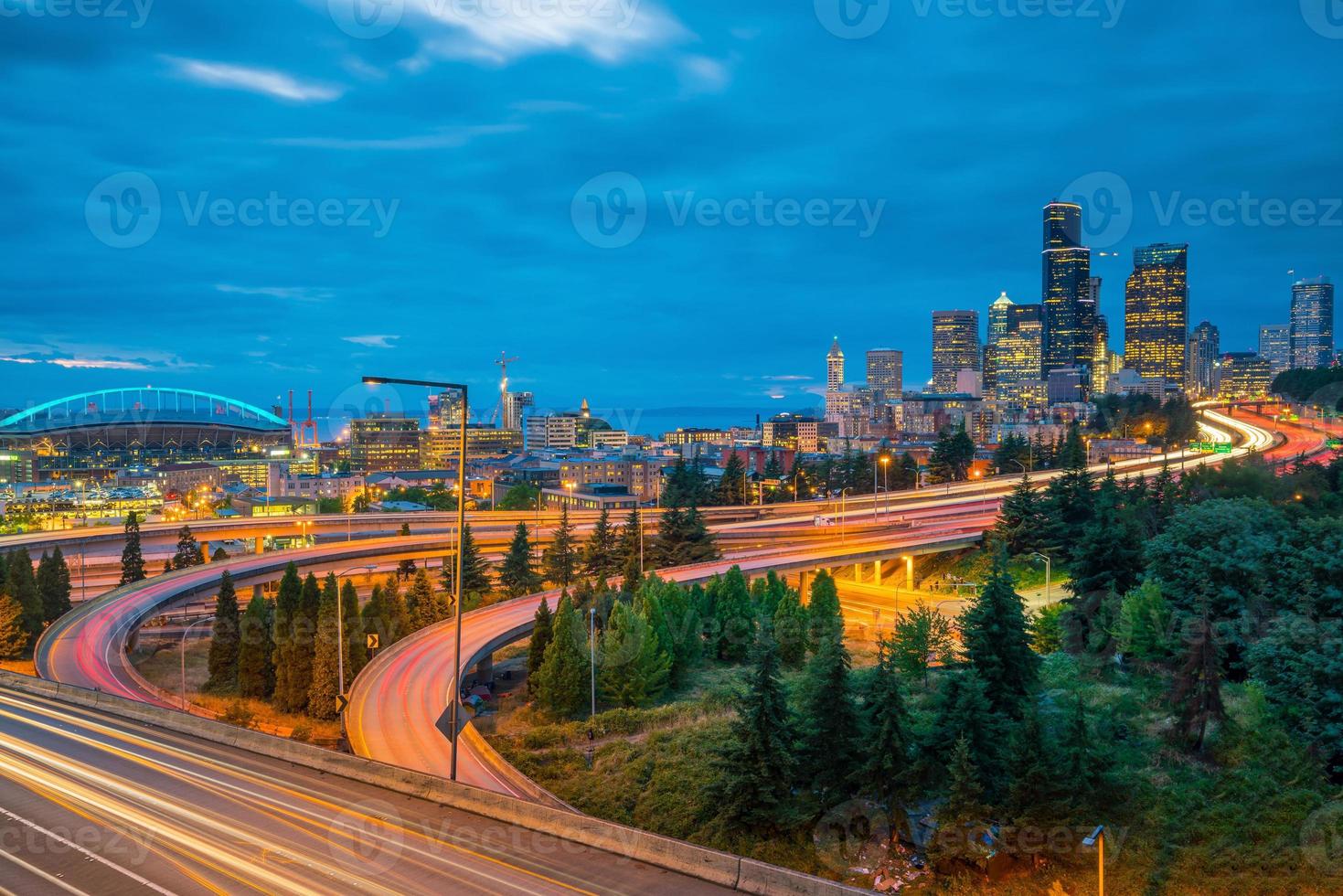 utsikt över downtown Seattle skyline foto