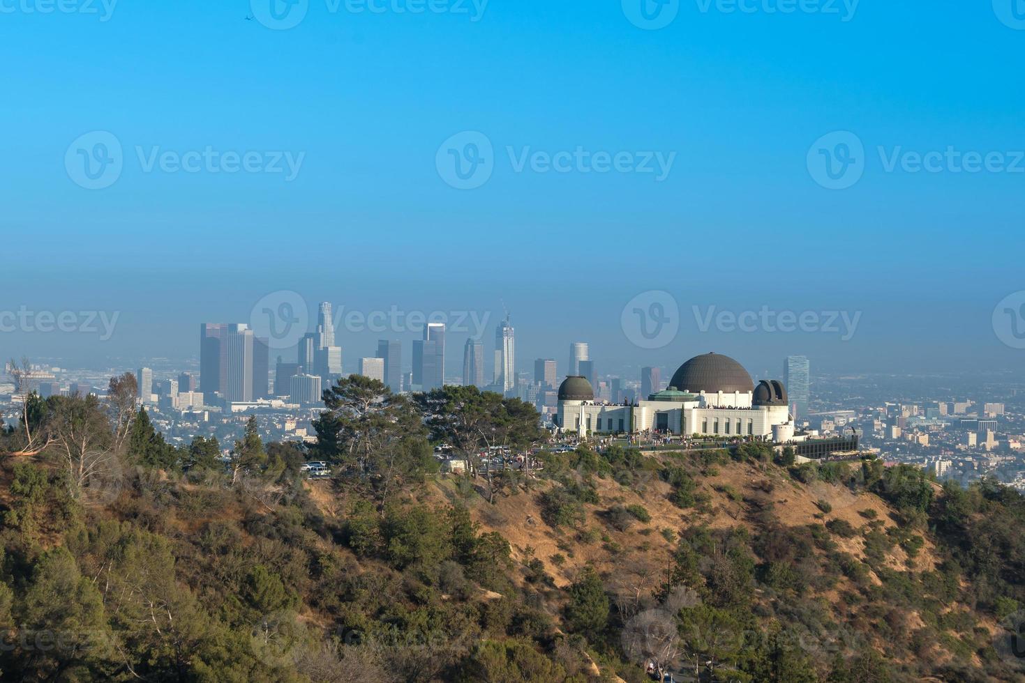 griffith observatorium och stadens centrum los angeles i ca foto