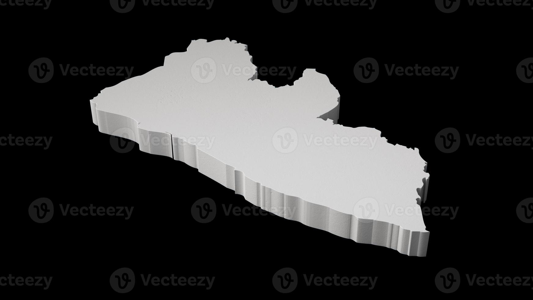 Liberia 3d Karta geografi kartografi och topologi hav svart yta 3d illustration foto