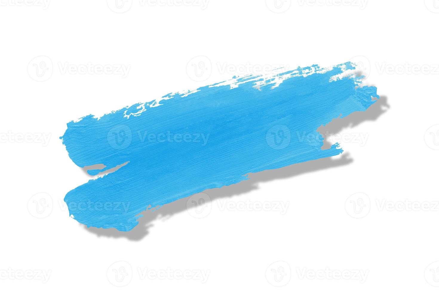 ljus blå borsta och skugga isolerat på en vit bakgrund foto