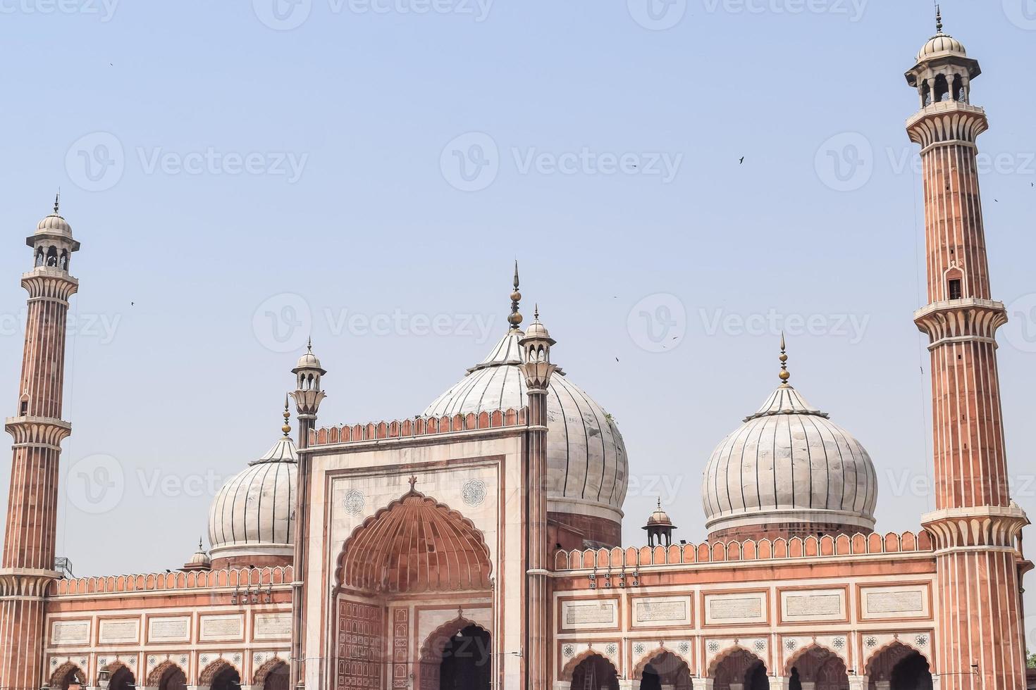 arkitektonisk detalj av Jama Masjid-moskén, Old Delhi, Indien, den spektakulära arkitekturen av den stora fredagsmoskén Jama Masjid i Delhi 6 under Ramzan-säsongen, den viktigaste moskén i Indien foto