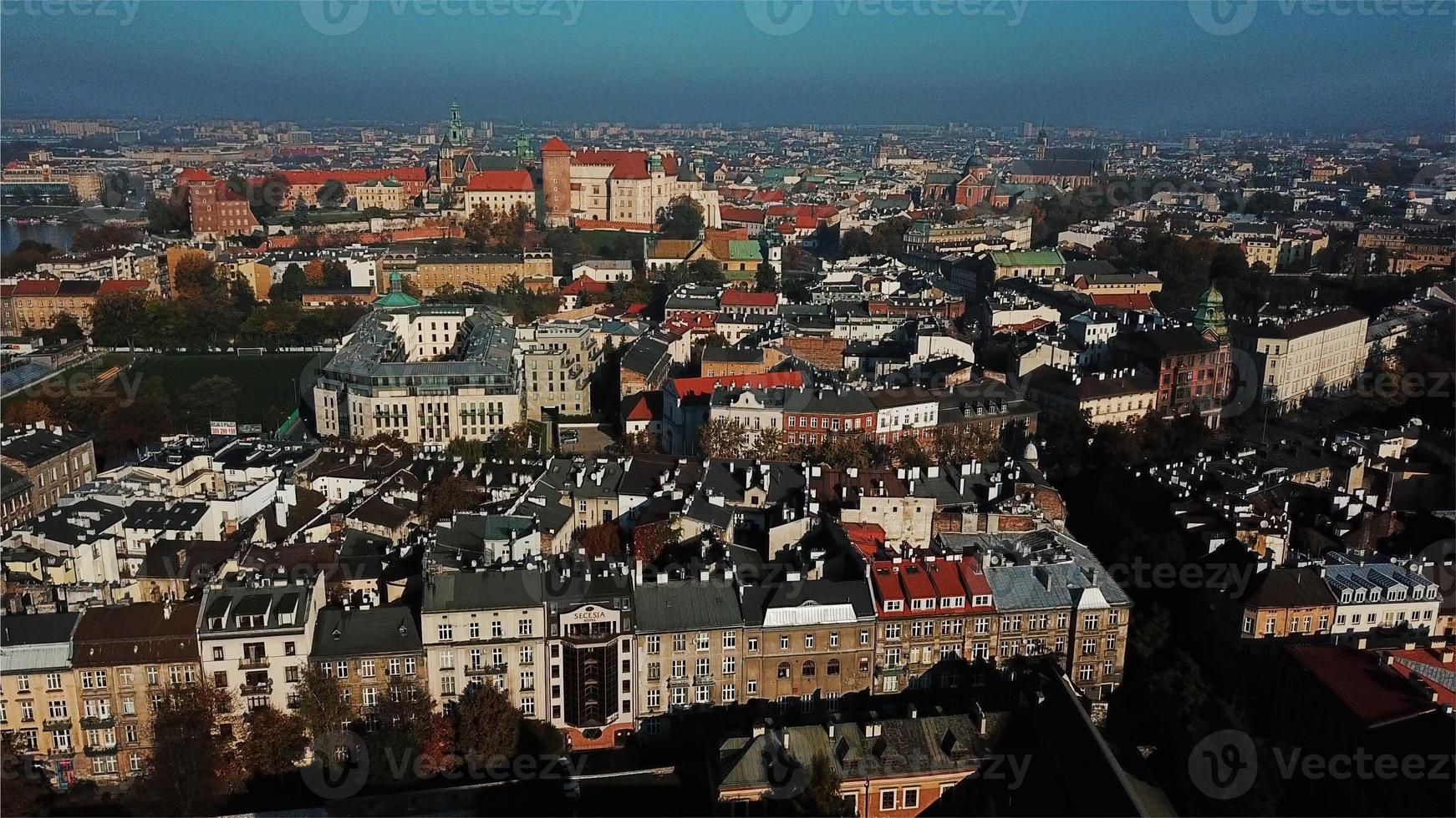 antenn se av Krakow, wawel, kunglig slott, Polen, foto