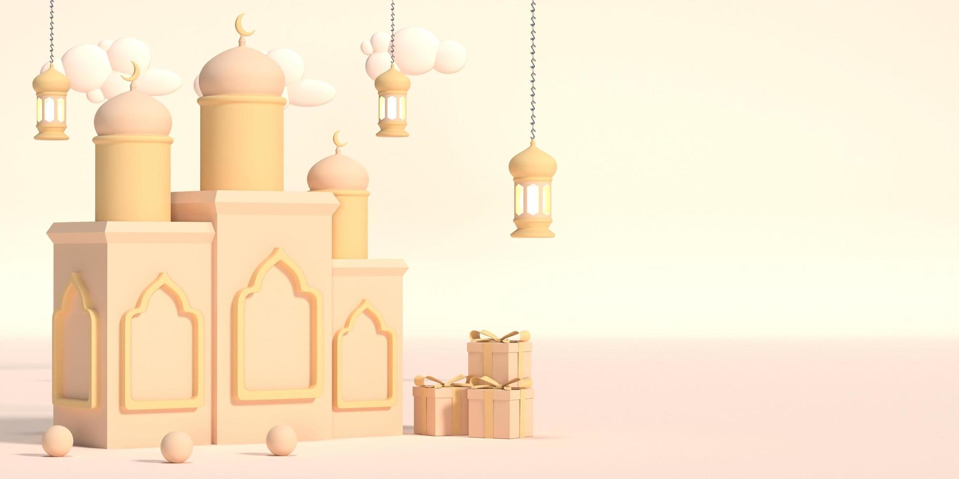 3d ramadan islamic element foto