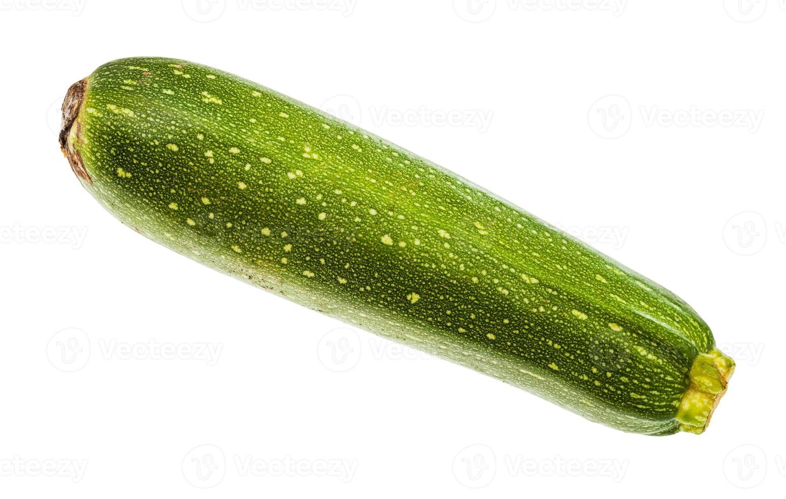 enda grön zucchini vegetabiliska isolerat foto