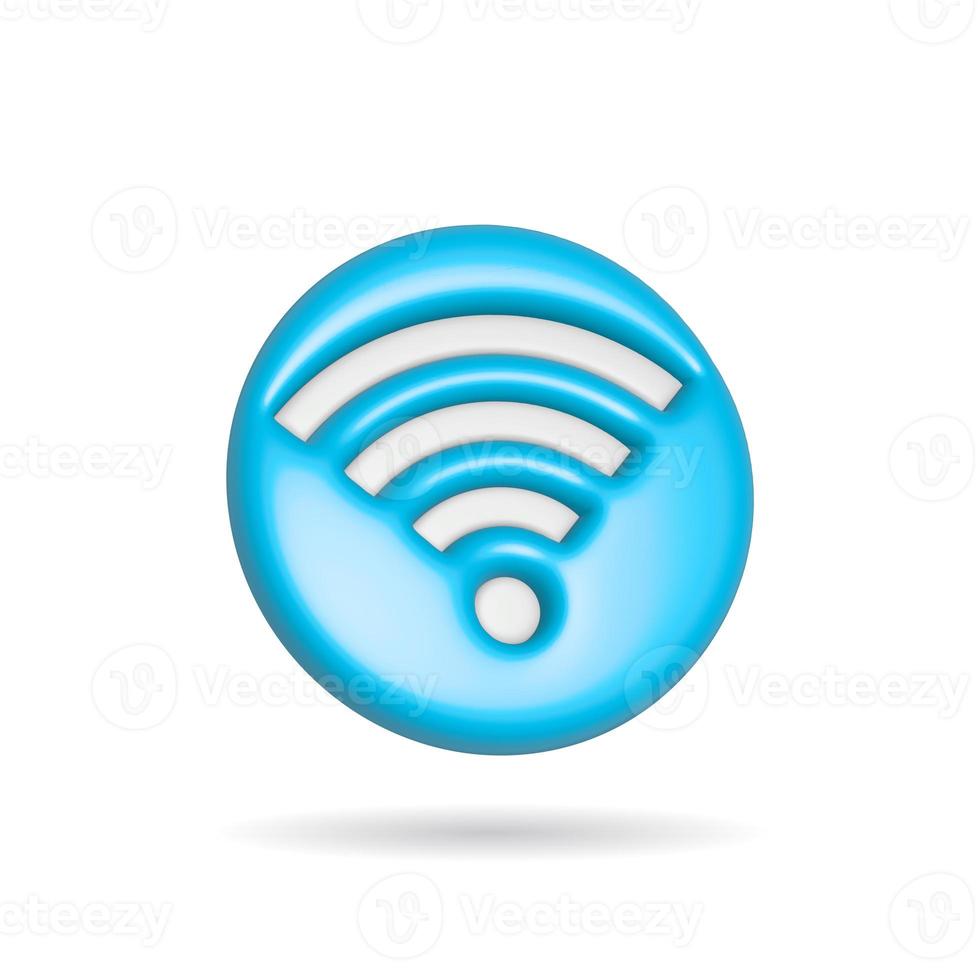 3d tolkning wiFi radio signal ikon. illustration med skugga isolerat på vit. foto