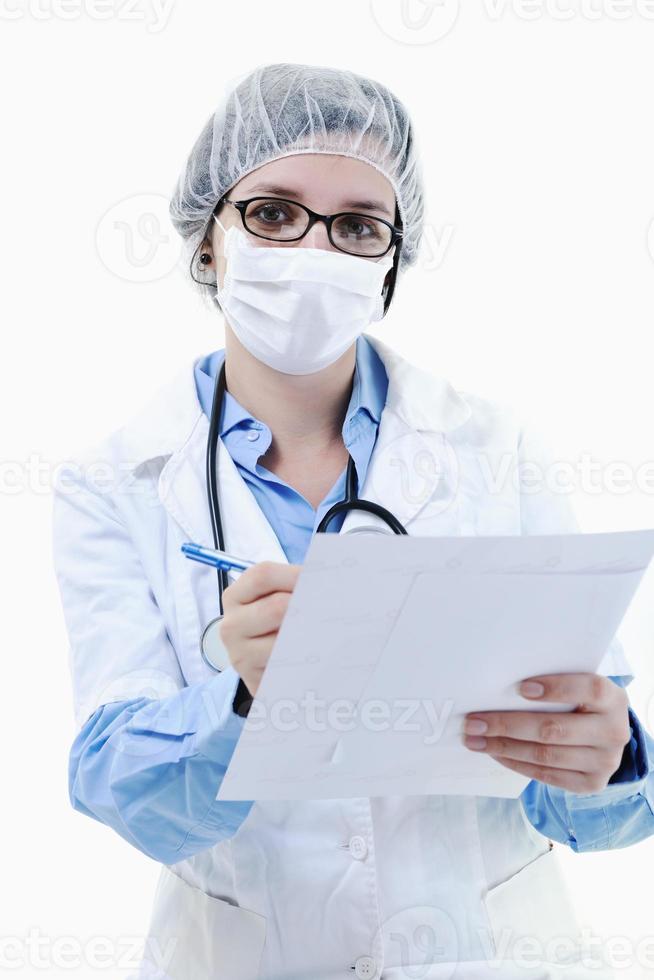 isolerat vuxen kvinna sjuksköterska foto