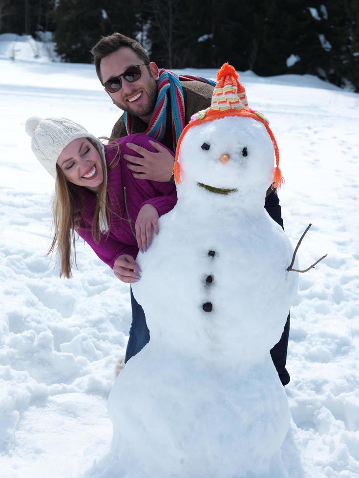 vinter- familj roligt foto