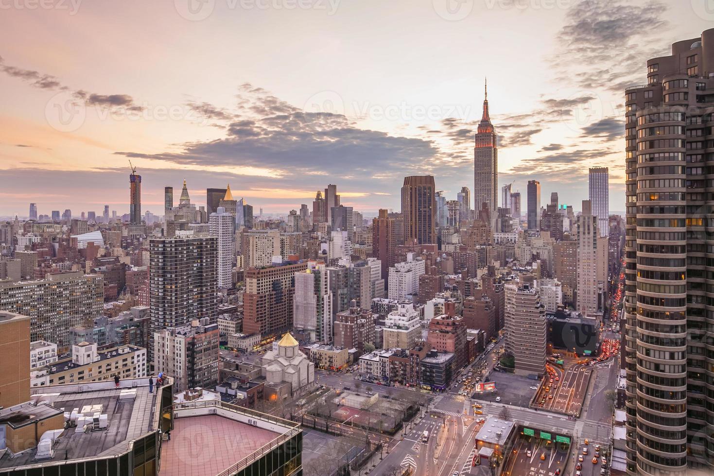 New York Citys centrum horisont foto