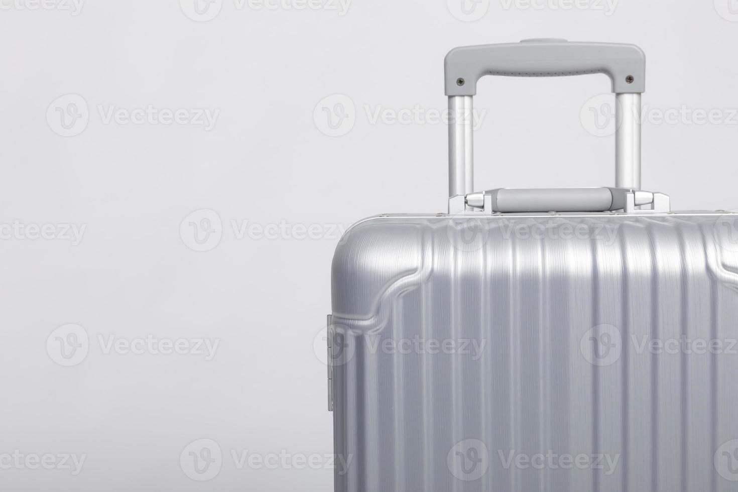 resa bagage isolerat på vit bakgrund med kopia Plats, resa begrepp bakgrund foto