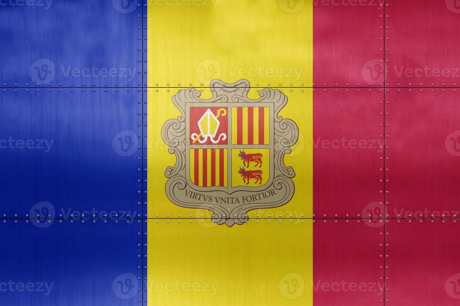 3d flagga av andorra på metall foto