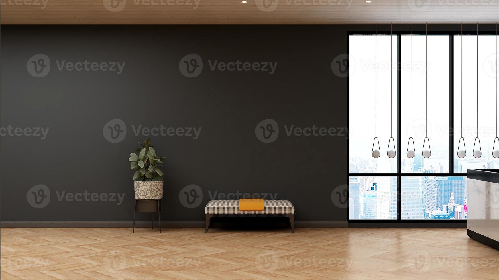 interiör design av modern minimalistisk lobby - 3d framställa foto