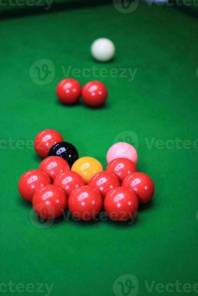 snooker boll på de tabell foto