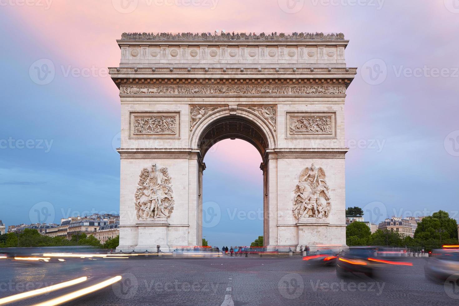 arc de triomphe i Paris, Frankrike foto
